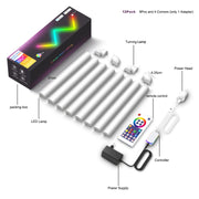 8pcs+4 Corners Bluetooth 12V RGBIC Splicing Wall Light Intelligent Remote Control Indoor Decorative Ambient Lights(US Plug)