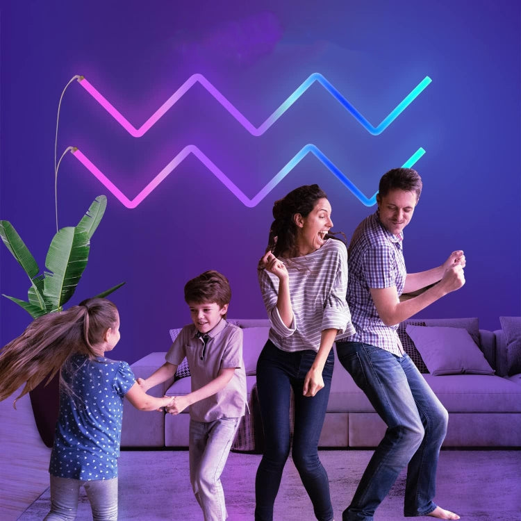4pcs+3 Corners WiFi 12V RGBIC Splicing Wall Light Intelligent Remote Control Indoor Decorative Ambient Lights(EU Plug)