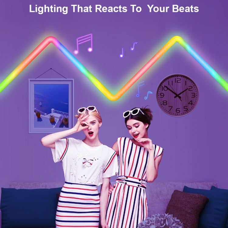 4pcs+3 Corners WiFi 12V RGBIC Splicing Wall Light Intelligent Remote Control Indoor Decorative Ambient Lights(EU Plug)