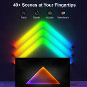 4pcs+3 Corners WiFi 12V RGBIC Splicing Wall Light Intelligent Remote Control Indoor Decorative Ambient Lights(EU Plug)