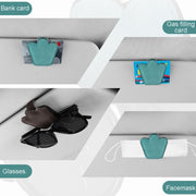 Automotive Shade Eyewear Holder Car Visor Sunglasses And Ticket Organizer(Blue)