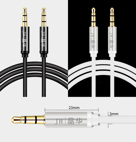 JINGHUA Audio Cable 3.5mm Male To Male AUX Audio Adapter Cable, Size: 2m(3 Knots White)