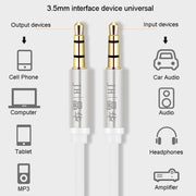 JINGHUA Audio Cable 3.5mm Male To Male AUX Audio Adapter Cable, Size: 2m(3 Knots White)