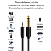 JINGHUA 3.5mm To 6.5mm Audio Cable Amplifier Guitar 6.35mm Cable, Length: 1.5m