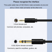 JINGHUA 3.5mm To 6.5mm Audio Cable Amplifier Guitar 6.35mm Cable, Length: 1.5m