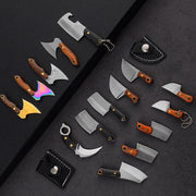 Mini Knife Keychain Portable Removal Express Pendant Accessory With Holster, Model: Colorful Wood Laser Pattern