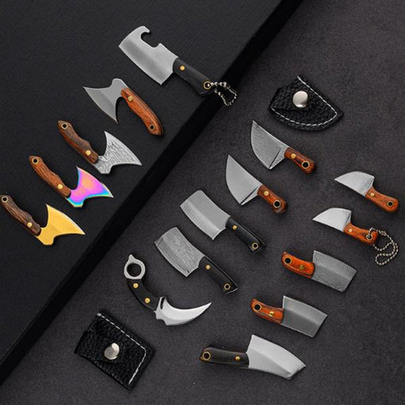 Mini Knife Keychain Portable Removal Express Pendant Accessory With Holster, Model: Small Machete