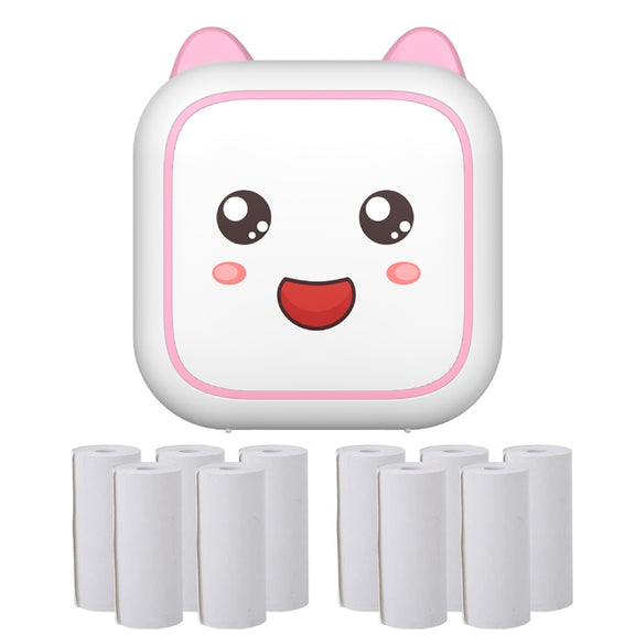 C26 Mini Portable Bluetooth Photo Label Thermal Printer, Spec: Pink+10 Paper