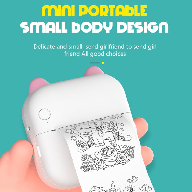 C26 Mini Portable Bluetooth Photo Label Thermal Printer, Spec: Blue+10 Paper