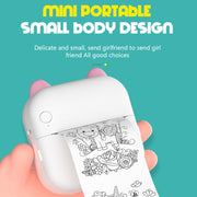 C26 Mini Portable Bluetooth Photo Label Thermal Printer, Spec: Blue+10 Paper