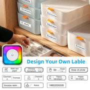 RGB Light Portable Mini Bluetooth Printer Inkless Document Label Printer with 5 Paper+5 Stickers+3 Color Paper