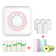 C15 Mini Student Bluetooth Inkless Photo Label Thermal Printer, Spec: Pink+5 Stickers+5 Paper+3 Color Paper