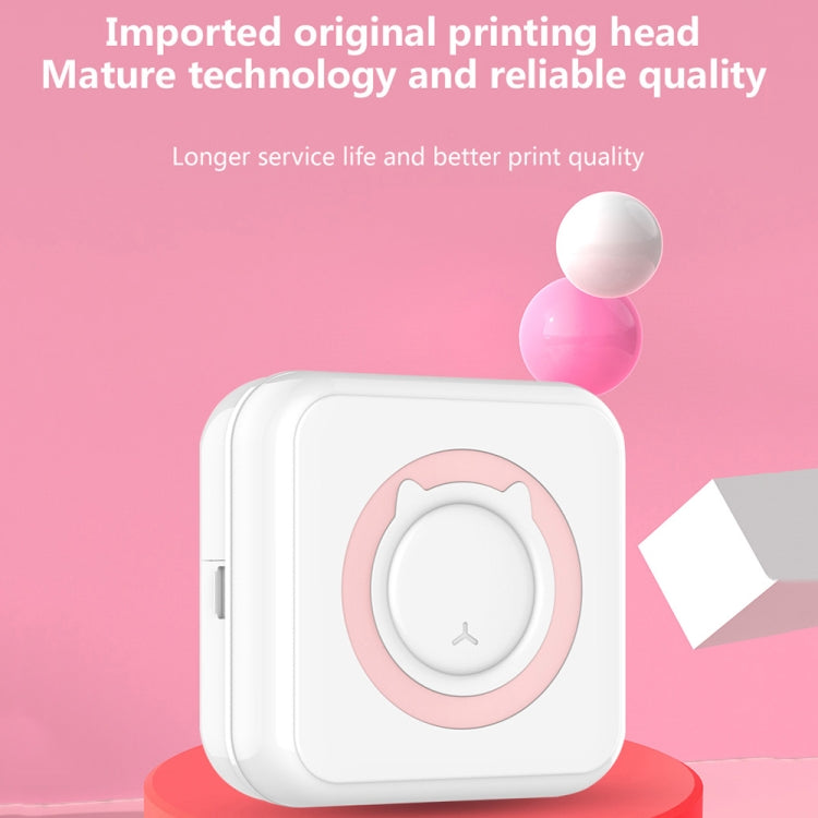 C15 Mini Student Bluetooth Inkless Photo Label Thermal Printer, Spec: Pink+5 Stickers