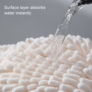 Chenille Hand Wipe Ball Large Hanging Bathroom Quick Dry Hand Towel Kitchen Rag Wipe Handkerchief(White)