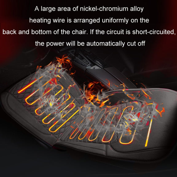 12V Car Winter Electric Heating Short Plush Seat Cushion, Color: Black