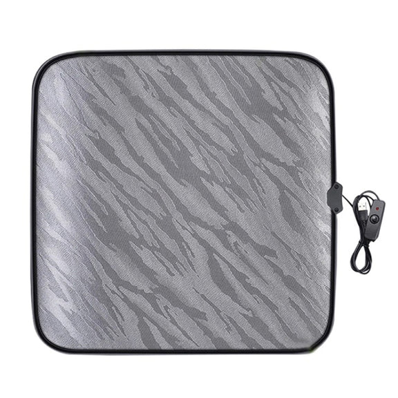 5V Car USB Interface Electric Heating Seat Cushion, Color: Gray