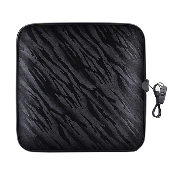 5V Car USB Interface Electric Heating Seat Cushion, Color: Black
