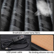 5V Car USB Interface Electric Heating Seat Cushion, Color: Black