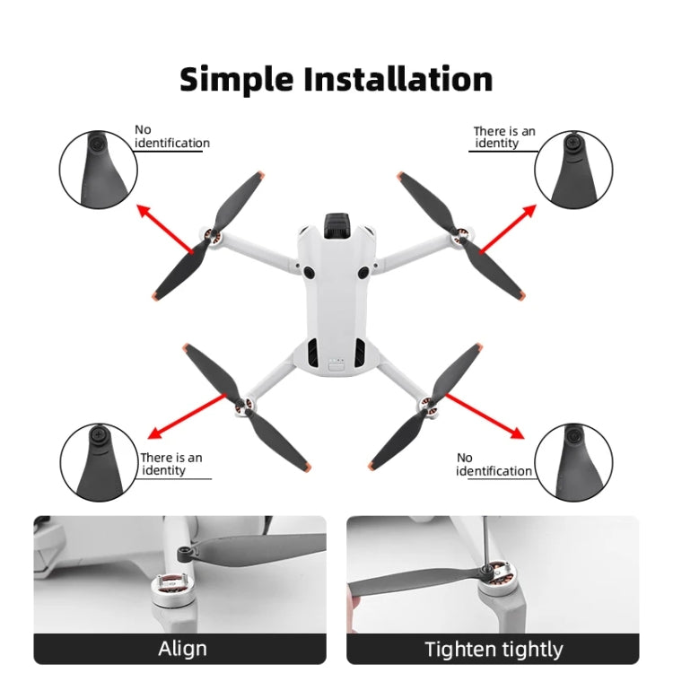 For DJI Mini 4 Pro 2pairs  Drone Propeller Blades 6030F Props Replacement Parts