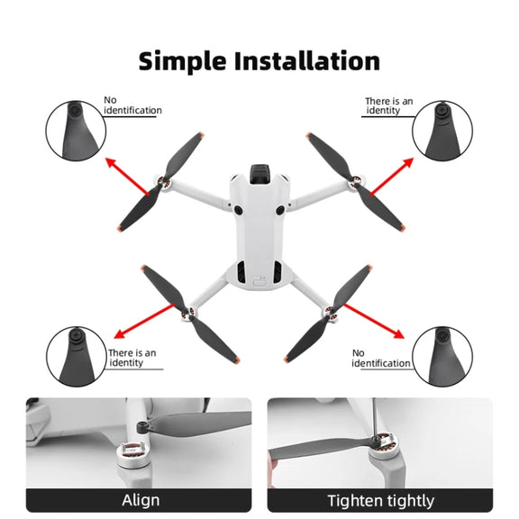 For DJI Mini 4 Pro 2pairs  Drone Propeller Blades 6030F Props Replacement Parts