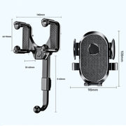 Car Rearview Mirror Mobile Phone Holder Multifunctional AR Navigation Support Bracket(Extending Rod)