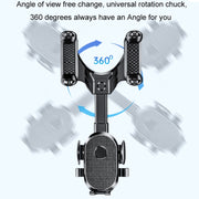 Car Rearview Mirror Mobile Phone Holder Multifunctional AR Navigation Support Bracket(Extending Rod)