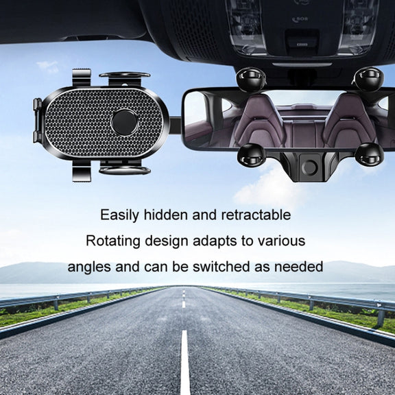 Car Rearview Mirror Mobile Phone Holder Multifunctional AR Navigation Support Bracket(Extending Rod)
