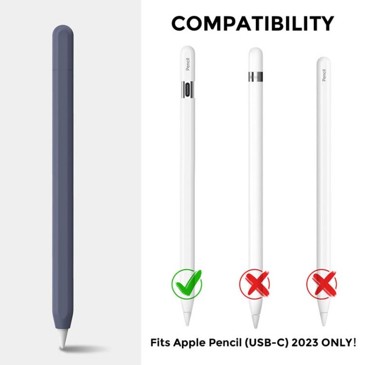 For Apple Pencil (USB-C) AhaStyle PT65-3 Silicone Same Color Protective Case(Midnight Blue)