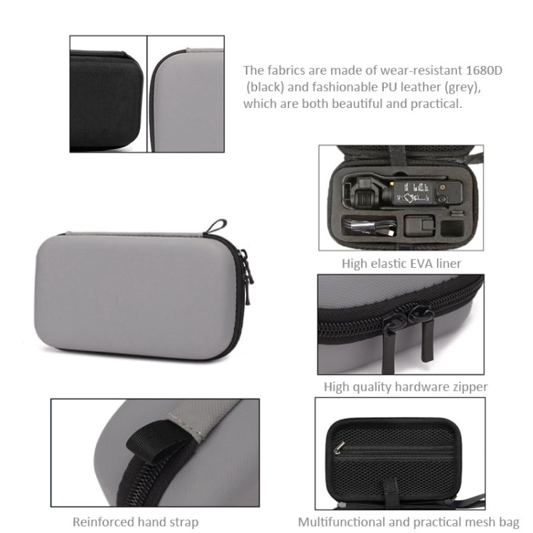 For DJI Osmo Pocket 3 Storage Bag Clutch Carrying Case(Grey)