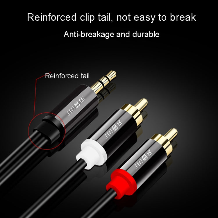 JINGHUA 1 In 2 3.5mm Audio Cable  3.5mm To 2RCA Double Lotus Computer Speaker Cell Phone Plug Cable, Length: 10m