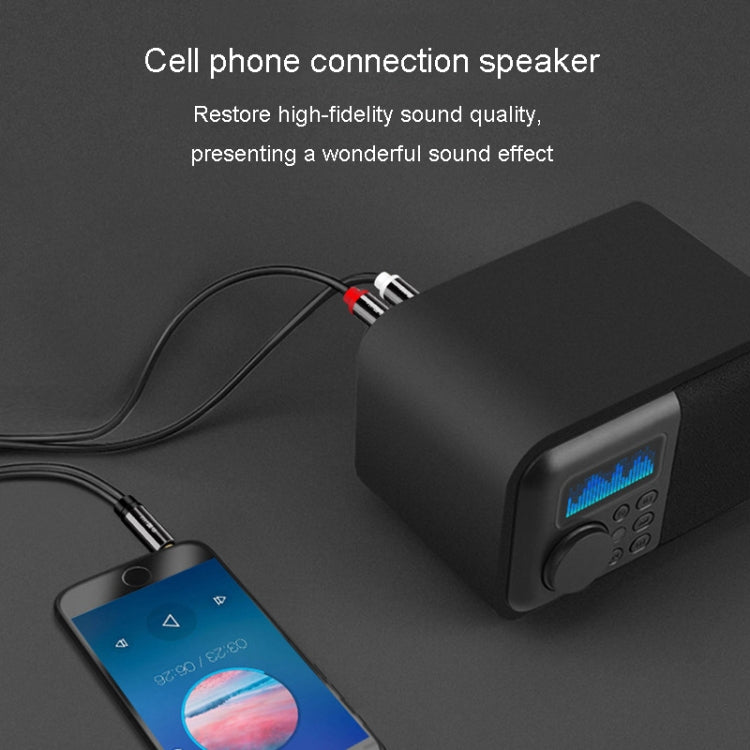 JINGHUA 1 In 2 3.5mm Audio Cable  3.5mm To 2RCA Double Lotus Computer Speaker Cell Phone Plug Cable, Length: 10m
