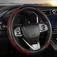 39cm Carbon Fiber Elastic Leather Without Inner Ring Car Steering Wheel Cover, Color: Claret - Steering Wheel Accessories by PMC TechLife | Online Shopping South Africa | PMC TechLife | Buy Now Pay Later Mobicred