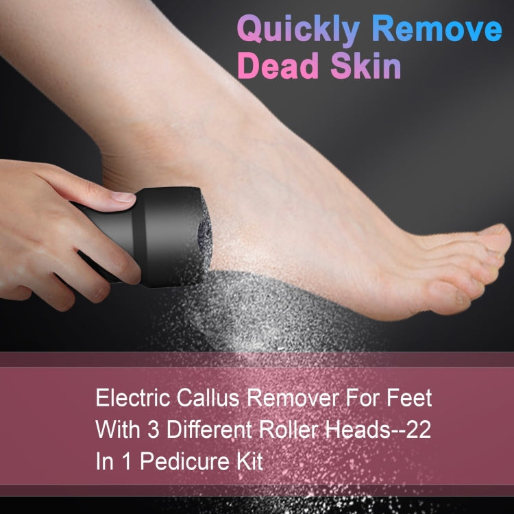 Electric Foot File Pedicure Kit Water-resistant Feet Callus Remover, Spec: Kit 1 White