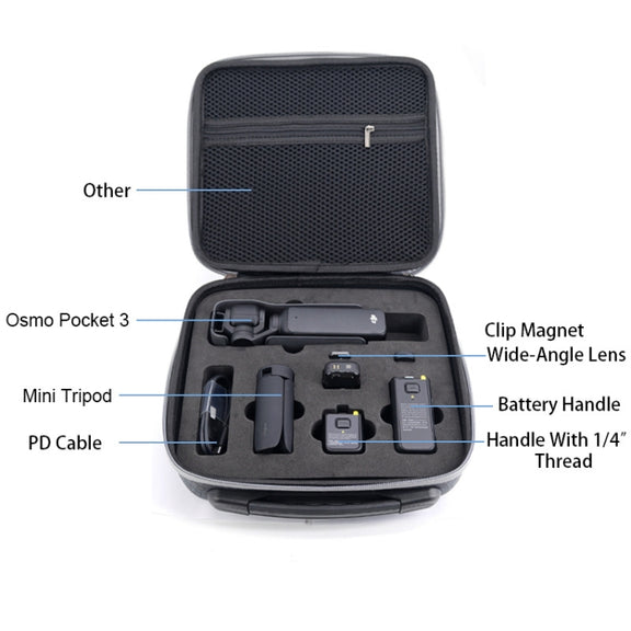 For DJI Osmo Pocket 3 Action Camera All-in-One Storage Bag Hand Cluth(Grey)