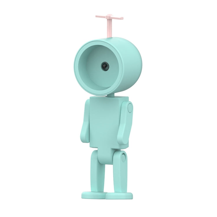 Mini Astronaut Magnetic LED Night Light Desktop Building Block Ornaments Desk Lamp, Color: Round Blue