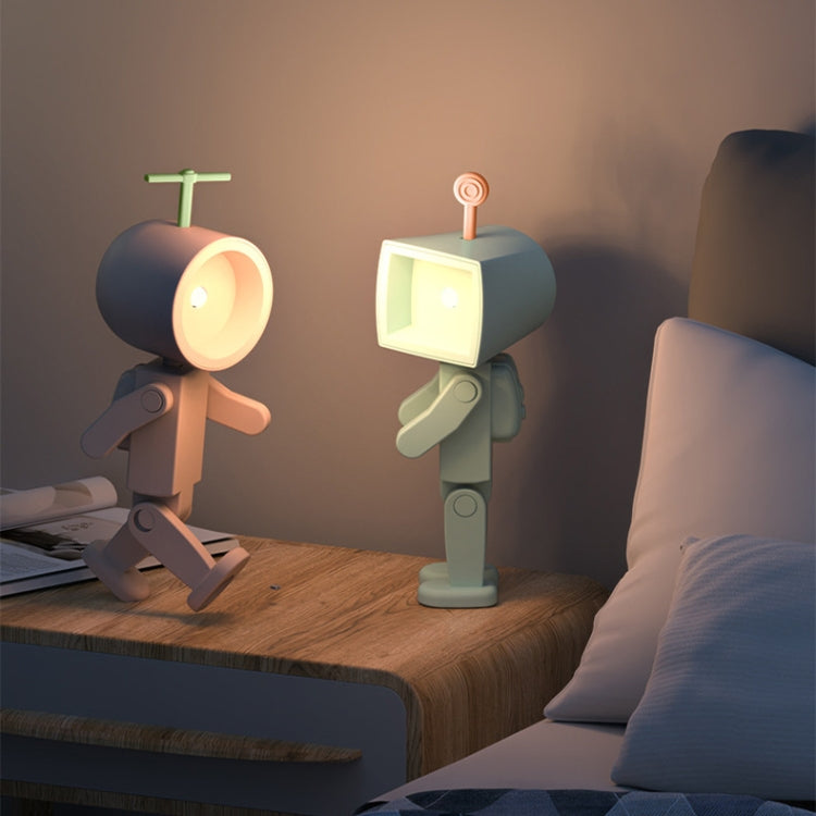 Mini Astronaut Magnetic LED Night Light Desktop Building Block Ornaments Desk Lamp, Color: Square Blue