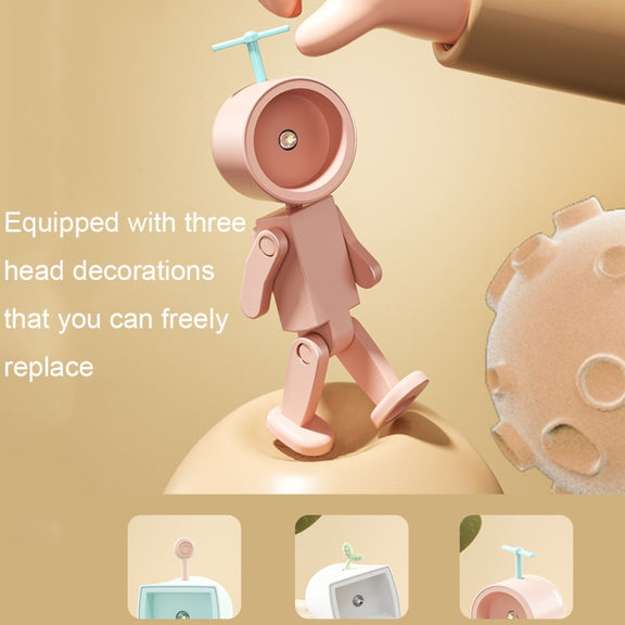 Mini Astronaut Magnetic LED Night Light Desktop Building Block Ornaments Desk Lamp, Color: Round White