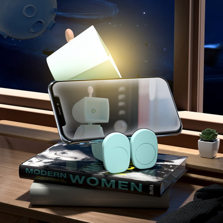 Mini Astronaut Magnetic LED Night Light Desktop Building Block Ornaments Desk Lamp, Color: Square Pink