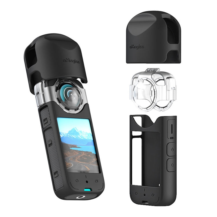 For Insta360 X3 AMagisn Protective Camera Accessories Lens Guard+Case
