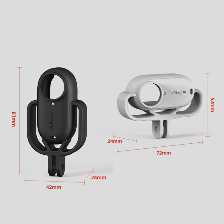 For Insta360 GO 3 AMagisn Silicone Case Camera Protective Accessories, Style: Vertical Black