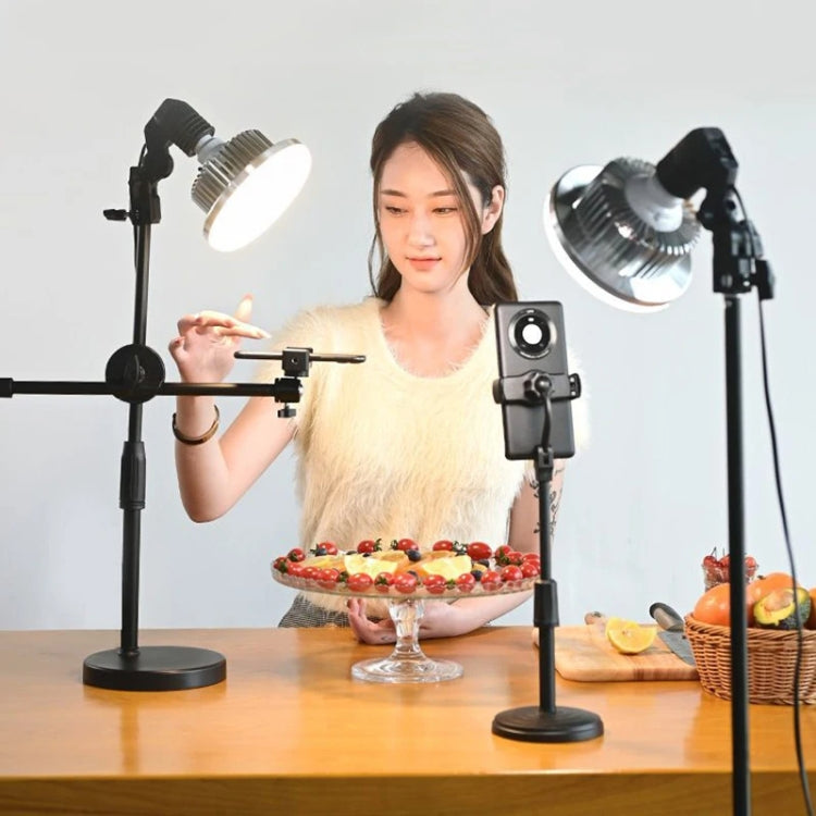 90W 155mm  Mushroom Fill Light + Desktop Overhead Photography Stand Kit for Photo/Video