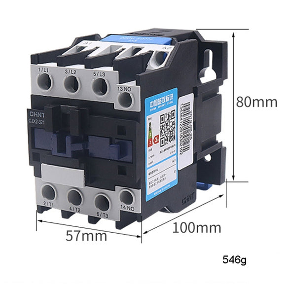 CHNT CJX2-3201 32A 220V Silver Alloy Contacts Multi-Purpose Single-Phase AC Contactor