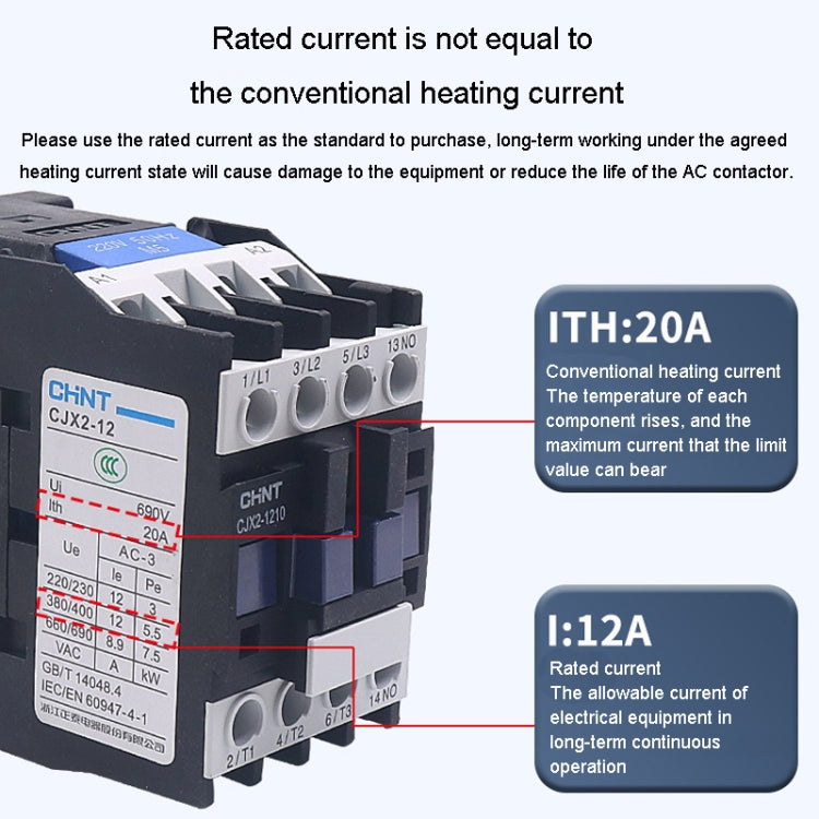 CHNT CJX2-1801 18A 220V Silver Alloy Contacts Multi-Purpose Single-Phase AC Contactor