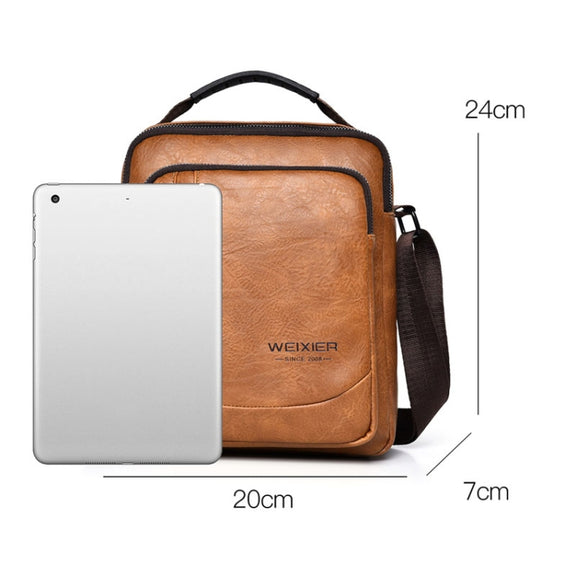WEIXIER D288 Large Capacity Casual Crossbody Bag Business Water-resistant Single Shoulder Packs(Black)