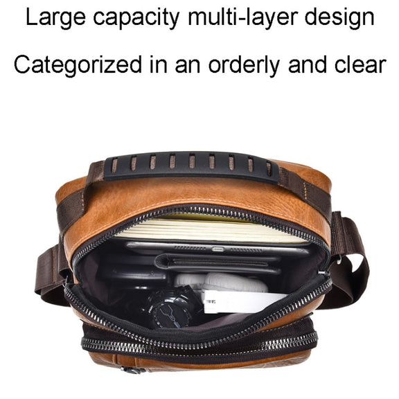WEIXIER D288 Large Capacity Casual Crossbody Bag Business Water-resistant Single Shoulder Packs(Black)