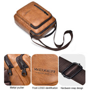 WEIXIER D288 Large Capacity Casual Crossbody Bag Business Water-resistant Single Shoulder Packs(Black)