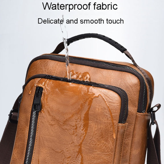 WEIXIER D288 Large Capacity Casual Crossbody Bag Business Water-resistant Single Shoulder Packs(Dark Brown)