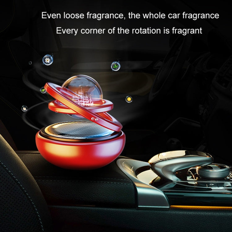 Interstellar Vast Solar Rotating Car Aromatherapy Ornaments, Color: Red