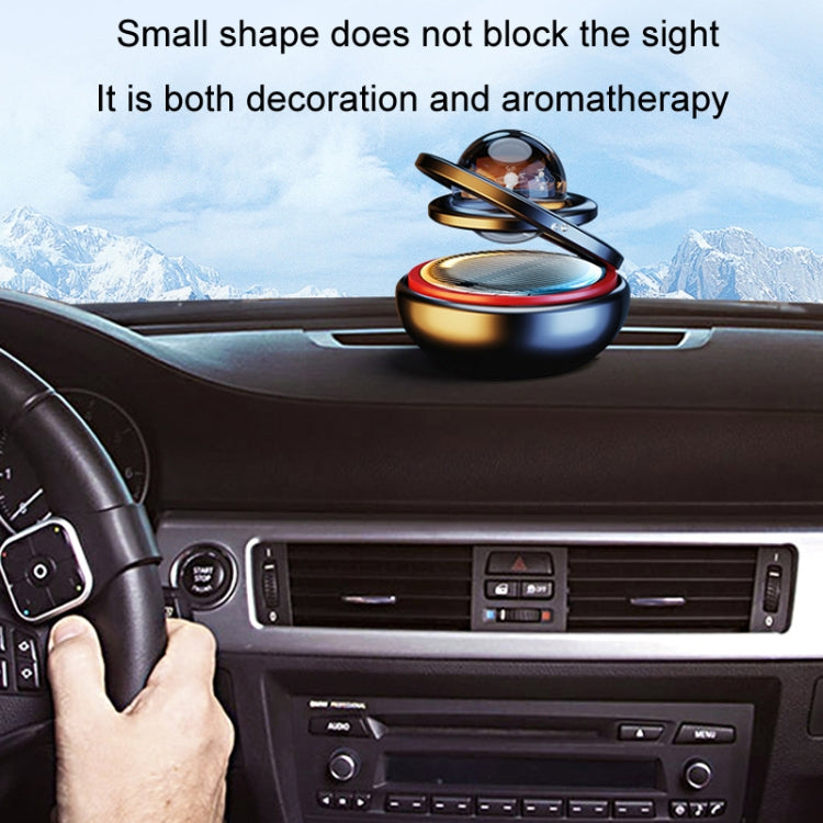 Interstellar Vast Solar Rotating Car Aromatherapy Ornaments, Color: Red