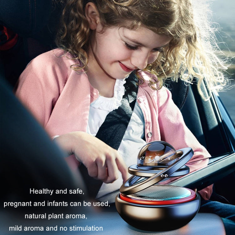 Interstellar Vast Solar Rotating Car Aromatherapy Ornaments, Color: Silver